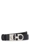 Ferragamo Black Reversible Gancini Buckle Belt In Black