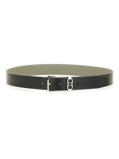 Ferragamo Reversible Leather Buckled Belt In Black