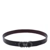 Ferragamo Salvatore  Man's Bicolor Leather Belt With Logo Buckle In Black