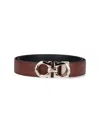 Ferragamo "gancini" Reversible Belt In Brown