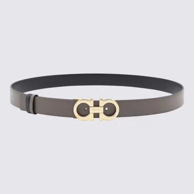 FERRAGAMO BELTS CONCRETE/NERO