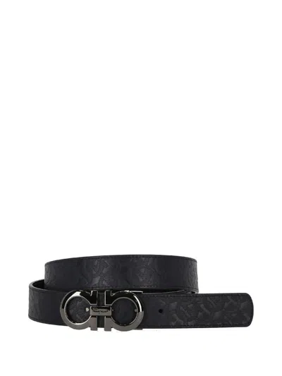 Ferragamo Belts In Navy Nero
