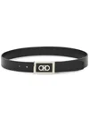 Ferragamo Gancini Black Testa Di Moro Belt In Nero T.moro