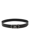 Ferragamo Men Gancini Adjustable And Reversible Belt In Black