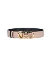 Ferragamo Neutral Gancini Leather Belt In White