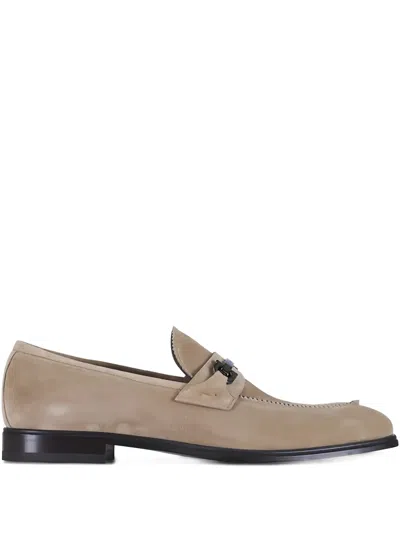 Ferragamo Bentley Suede Loafers In Neutral