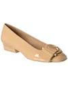 Ferragamo Bessie Patent Pump In Beige