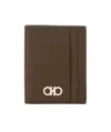 Ferragamo Bi-fold Leather Card Holder In Brown