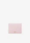 Ferragamo Logo Stamp Compact Wallet In Calf Leather In Pink