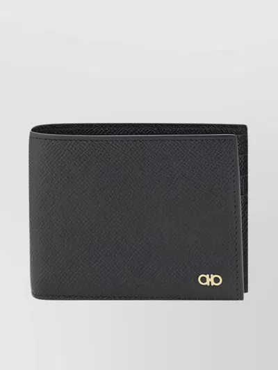 Ferragamo Bi-fold Leather Wallet With 3d Gancini Detail
