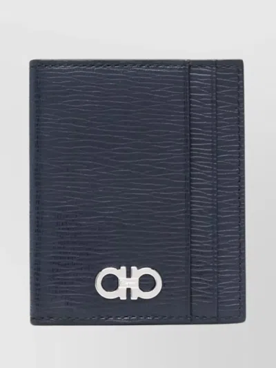 Ferragamo Bi-fold Wallet Calf Leather Textured Finish