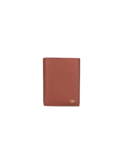 Ferragamo Bi-fold Wallet Gancini In Brown