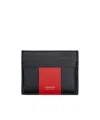 Ferragamo Bicolor Card Holder In Flame Red/black