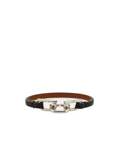 Ferragamo Bicolor Gancini Bracelet In Silver