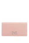 Ferragamo Gancini Continental Wallet In Hammered Leather In Multicolor