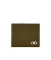 Ferragamo Gancini Wallet In Green Olives/moore Estate/cafe