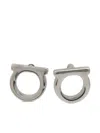 Ferragamo Silver Tone Brass Earrings In Metallic