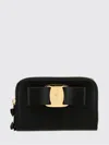 Ferragamo Textured Rectangular Wallet With A Refined Finish In Red