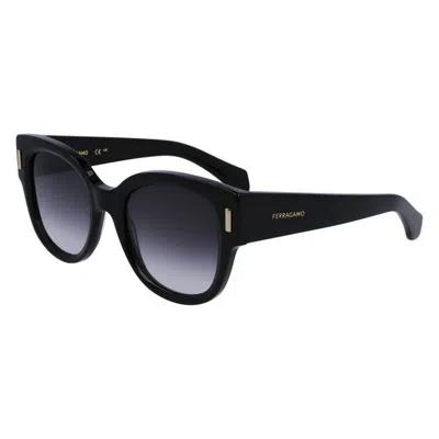 FERRAGAMO FERRAGAMO BLACK ACETATE SUNGLASSES
