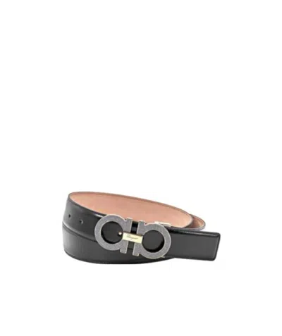Ferragamo Black Adjustable Gancini Belt