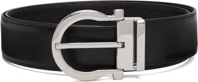 Ferragamo Black Adjustable Reversible Belt