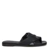 Ferragamo Alrai Origami Knot Slides In Nappa Leather In Black