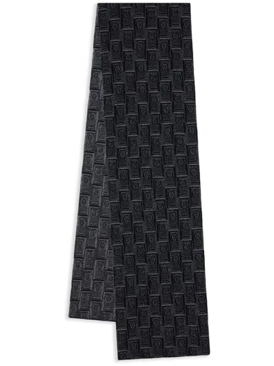 Ferragamo Monogram Scarf In Black
