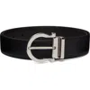 Ferragamo Black Adjustable Reversible Belt In Black