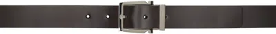 Ferragamo Black & Brown Adjustable Gancini Reversible Belt In Hickory Nero