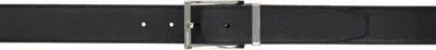 Ferragamo Black & Brown Reversible Rectangular Buckle Belt In Nero Hickory