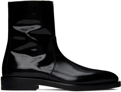 Ferragamo Black Ankle Boots In Nero || New Biscotto