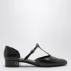 Ferragamo Linette Leather T-strap Ballerina Flats
