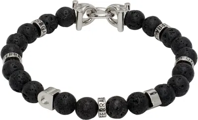 Ferragamo Black Beads Bracelet In Bead Pietra Lavc+pld
