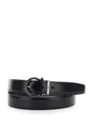 Ferragamo Black Belt With Gancini Buckle