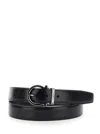 Ferragamo Black Belt With Gancini Buckle In Leather Man In Black