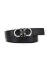 FERRAGAMO BLACK BELT WITH GANCINI BUCKLE IN LEATHER MAN