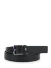 Ferragamo Black Belt With Gancini Detail On The Front And Adjustable Buckle In Leather Man In Black