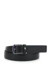 Ferragamo Black Belt With Gancini Detail On The Front And Adjustable Buckle In Leather Man In Black