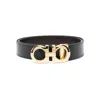 Ferragamo Reversible Belt With Adjustable Fit And Polished Finish In Black