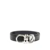 Ferragamo Black Leather Reversible Belt In Black