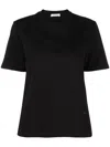 Ferragamo Cotton And Silk Blend T-shirt In Black