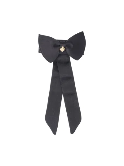 Ferragamo Black Bow Viscose-silk Hair Clip