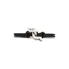 Ferragamo Double Gancini Braided Leather Bracelet In Black