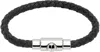 Ferragamo Leather Braided Bracelet Polished Finish In Nero+pld Lucid