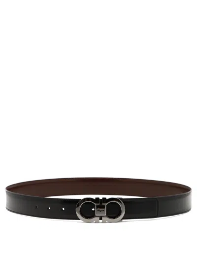 Ferragamo Black Brass Belt
