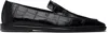 Ferragamo Brian Croc-embossed Leather Loafers In Black