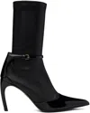 Ferragamo Black Britt Boots In 001 Nero