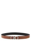 Ferragamo Reversible Gancini Belt Adjustable Length In Brown