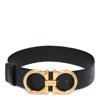 Ferragamo Black Calf Belts In Black