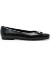 Ferragamo Gancini-buckle Ballet Flats In Black